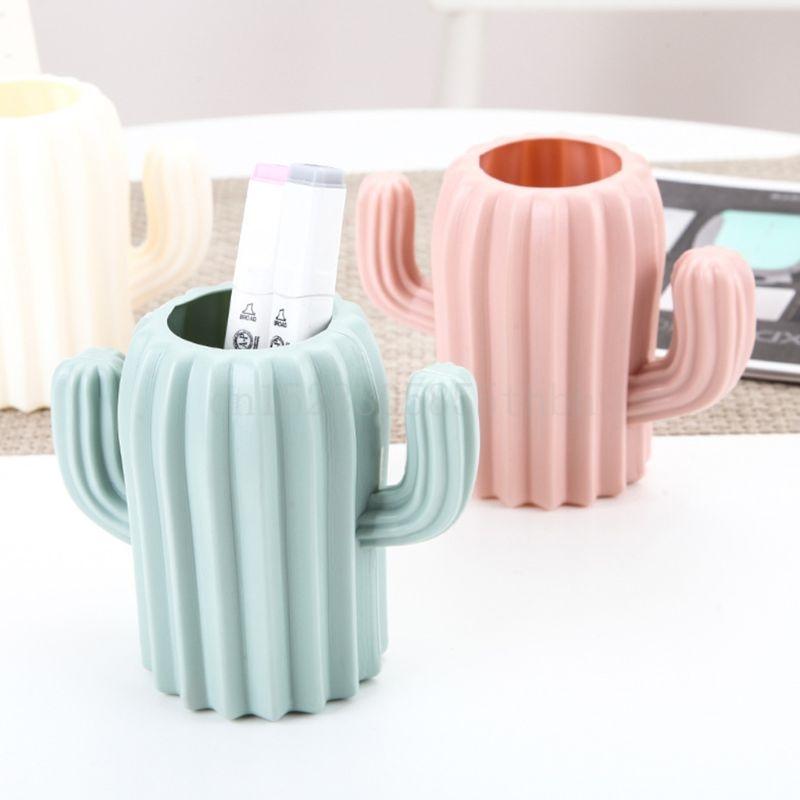 Настольный органайзер кактус, держатель для карандашей, контейнер для кистей, горшок, канцелярские принадлежности, офис