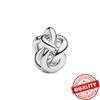 Precious Copper Sparkling Heart Double & Pavé Infinity Knot Dangle Charm Fits 3Mm Bracelet Diy Mother Birthday Gift