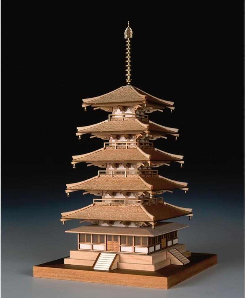Woody JOE Horyuji Five-Story Pagoda 1/150 Wooden Model Kit Direct from Japan