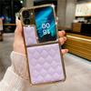N3 Flip Чехол Блинг Бриллиант Ромбовидная Кожа Золотое Гальваническое Покрытие Чехол Для OPPO Find N3 Flip Find N2 Flip Противоударный Чехол