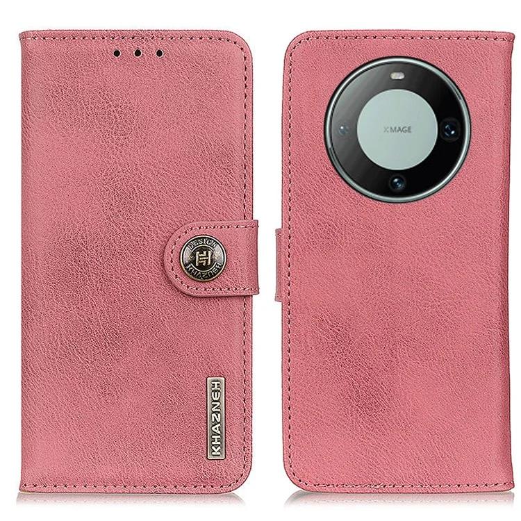For Huawei Mate 60 Pro PU Leather Wallet Cover Cowhide Texture Phone Case with Stand