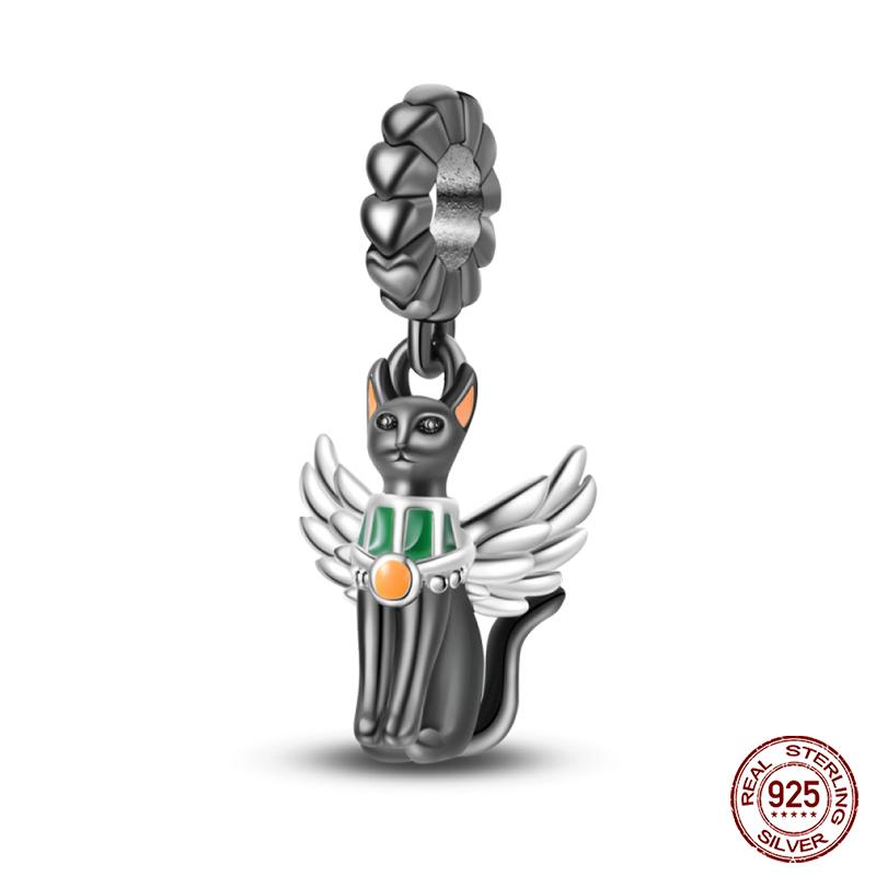 Copper Lovely Animal Cat Squirrel Penguin Heart Zircon Charms Beads Fit Qikaola Original Bracelets Fine Diy Jewelry