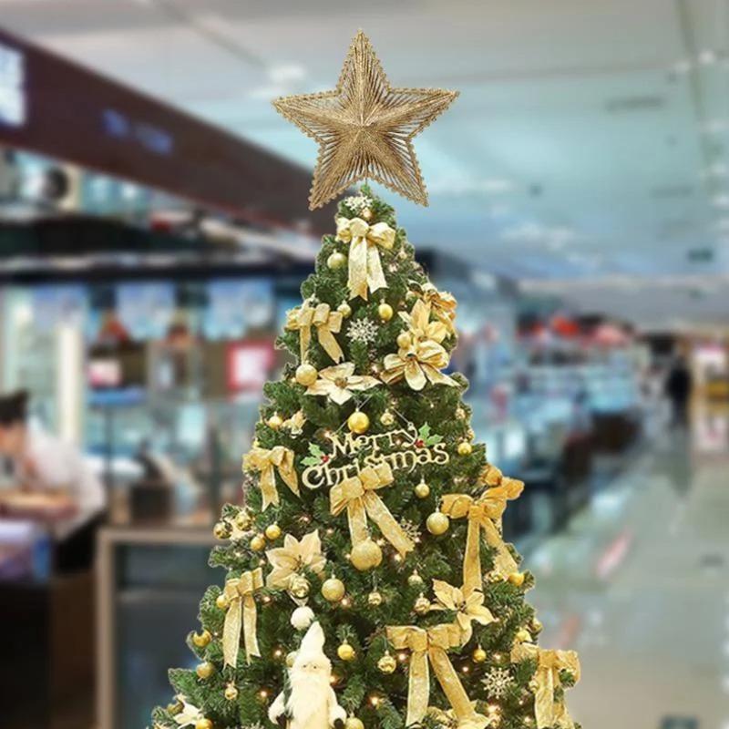 Xiaomi 3D Five Pointed Star Christmas Tree Topper Gold Glitter Star Ornament Xmas Tree Decor Holiday Window Party Decor Scene Layout