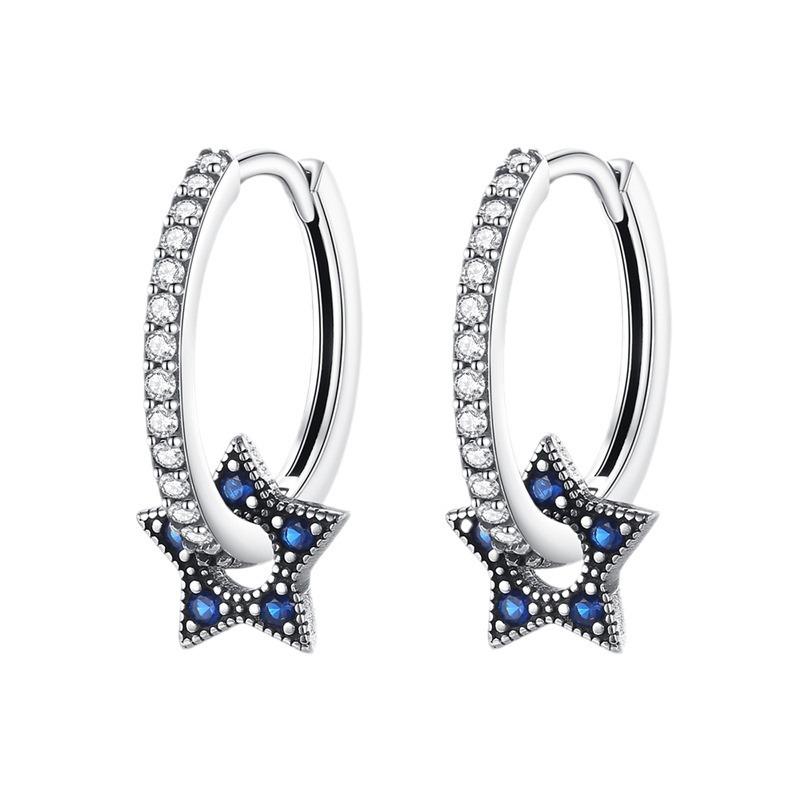 Earrings 9 Sterling Silver Premium Atmospheric Simple Star Charm Earrings