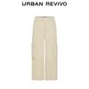 UR 2024 Autumn Women's Workwear Wide-Leg Pocket Pants