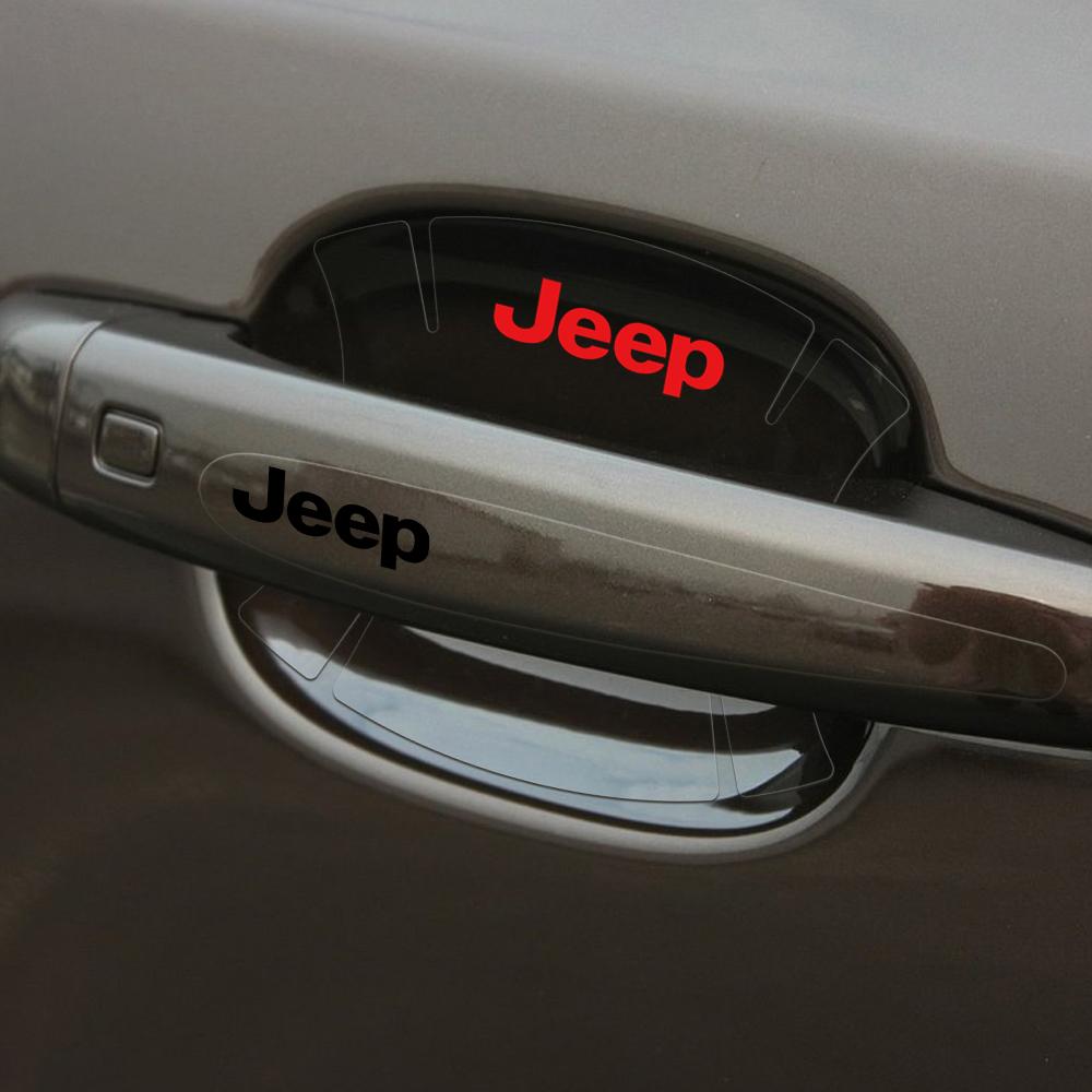 AOY5 Transparent Car Styling Door Bowl Handle Anti-scratch Guard Stickers For Jeep Renegade Wrangler jk Compass Cherokee Gladiator