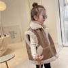Детский толстый теплый жилет, зимняя детская верхняя одежда, осенняя куртка для девочек из хлопка и кожи, куртки 2-6 лет