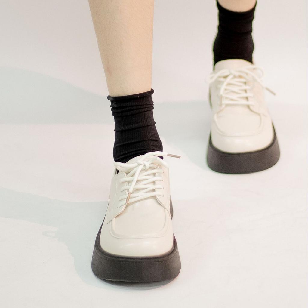 Retro Small Leather Shoes Women's British Style Platform Shoes Muffin Single Shoes Japanese Jk Shoes College Style Big Head Shoes Spring and Autumn V