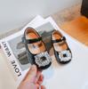 New Girls Moccasin Shoes Soft Breatheable Non-slip Children Fashion Casual Shoes Rhinestones Round-toe Hook & Loop Drop Shipping