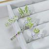 Зеленая Эмаль Капля Масла Бабочка Цветок Цир*****Кольцо-Ручка Маленькое Свежее Легкая Роскошь Кольцо с Чувством Стиля Женское