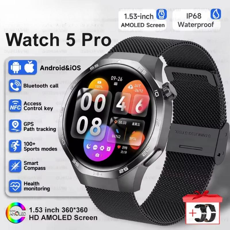 2025 Новые Смарт-часы с Bluetooth-звонком для мужчин, AMOLED HD большой экран, пульсометр, NFC, водонепроницаемость IP68, спорт, беспроводная зарядка для Xiaomi