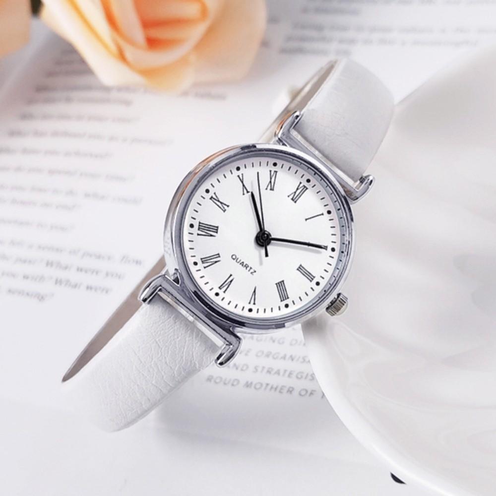 Stainless Steel Quartz Watch PU Leather Strap Ladies Wristwatches Fashion Women Watch Gifts