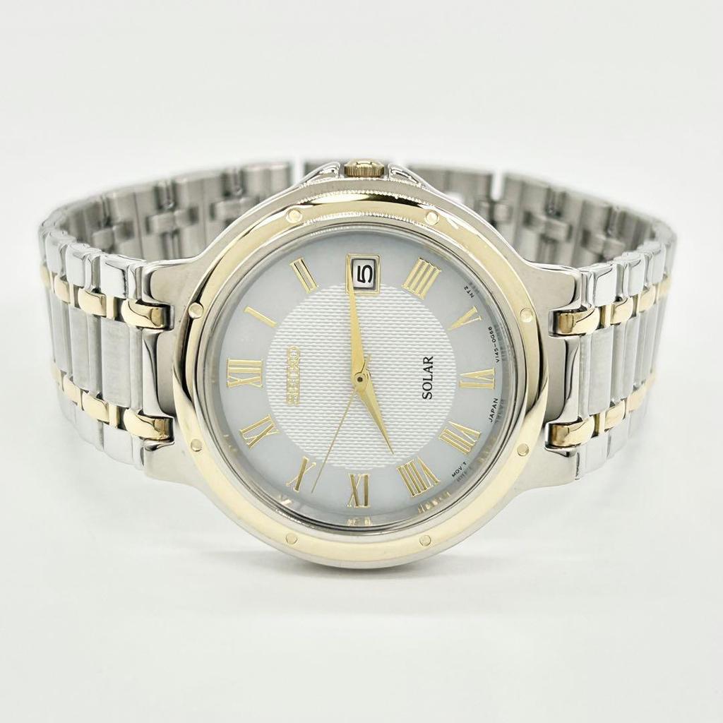 [USED] SEIKO SOLAR Solar Shell Dial V145-0040 Wristwatch