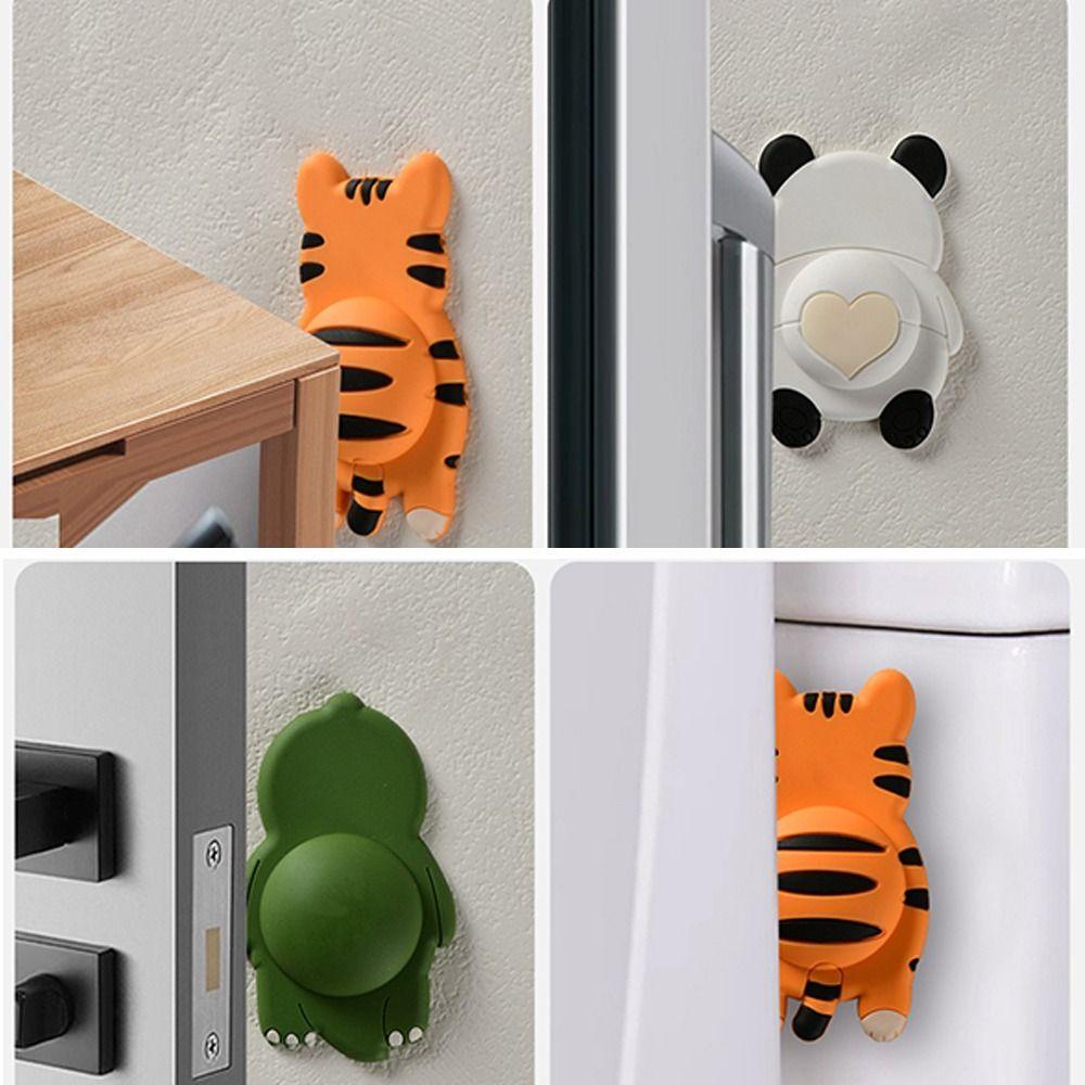 Cartoon Animal Door Stopper Silicone Furniture Anti-crash Pad Door Handle Bumper Pad for Home