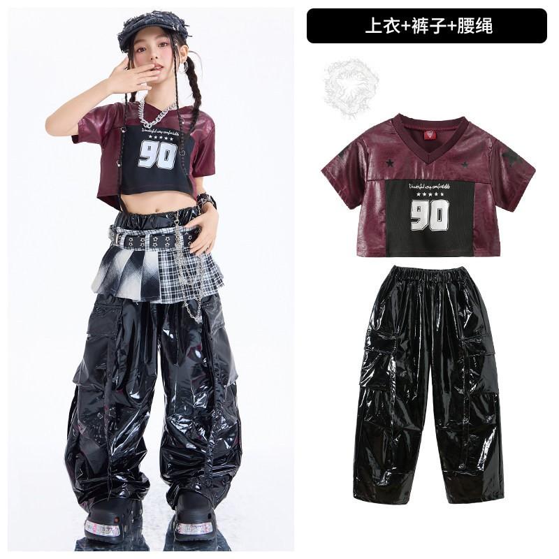 Girls Jazz Dance Performance Outfit Set Kids Trendy Stage Wear