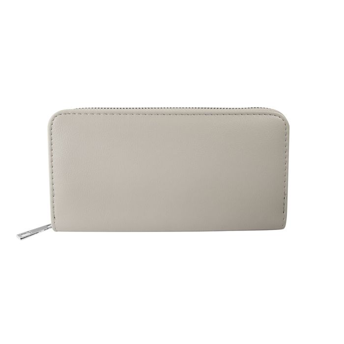 Portefeuille pour femme en synthétique gris format horizontal élégant