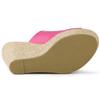 Allegra K Women's Platform Mules, Open Toe, Wedge Heel, Hot Pink, Size 23.5cm