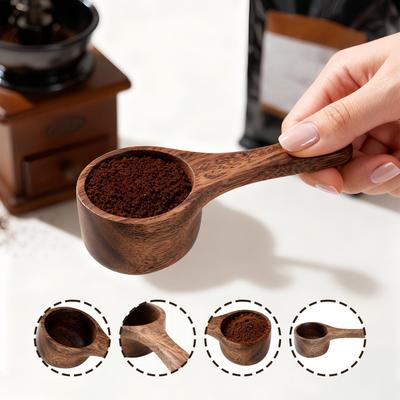 Кофейная ложка из массива дерева, многоразовый мини-инструмент для заваривания, кофейная ложка из грецкого ореха для сахара, чая, кофейных зерен, муки, для дома, кухни, кафе