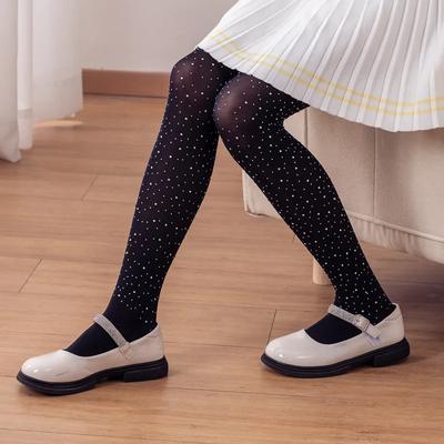 Милые блестящие леггинсы со стразами, носки для девочек, однотонные нейлоновые сетчатые дышащие колготки, летние детские мягкие колготки
