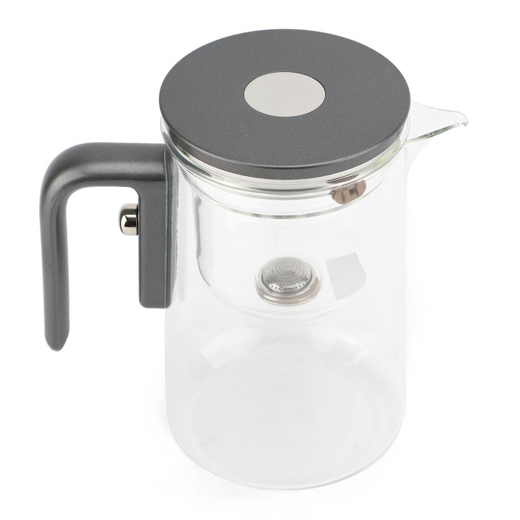 Чайник серебристо-серый 600 мл стеклянный чайник с магнитным разделением воды и деревянной ручкой для