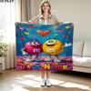 1PC M&M's Custom Name Patterned Flannel Blanket Suitable For All Seasons for Home Decor Warmth and Comfort Gifts Holiday Present