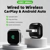 2 in 1 Wireless CarPlay Android Auto Adapter Wired to Wireless Smart Car Play Dongle with USB to USB USB to Type C Cables Original Car Radio Co