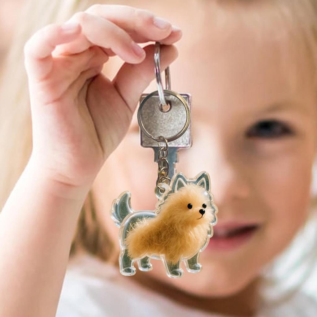 Dog Hair Storage Pendant Keychain Transparent Dog Fur Collector Pendant Souvenir Collection Gift Bag Decoration Keychain Jewelry