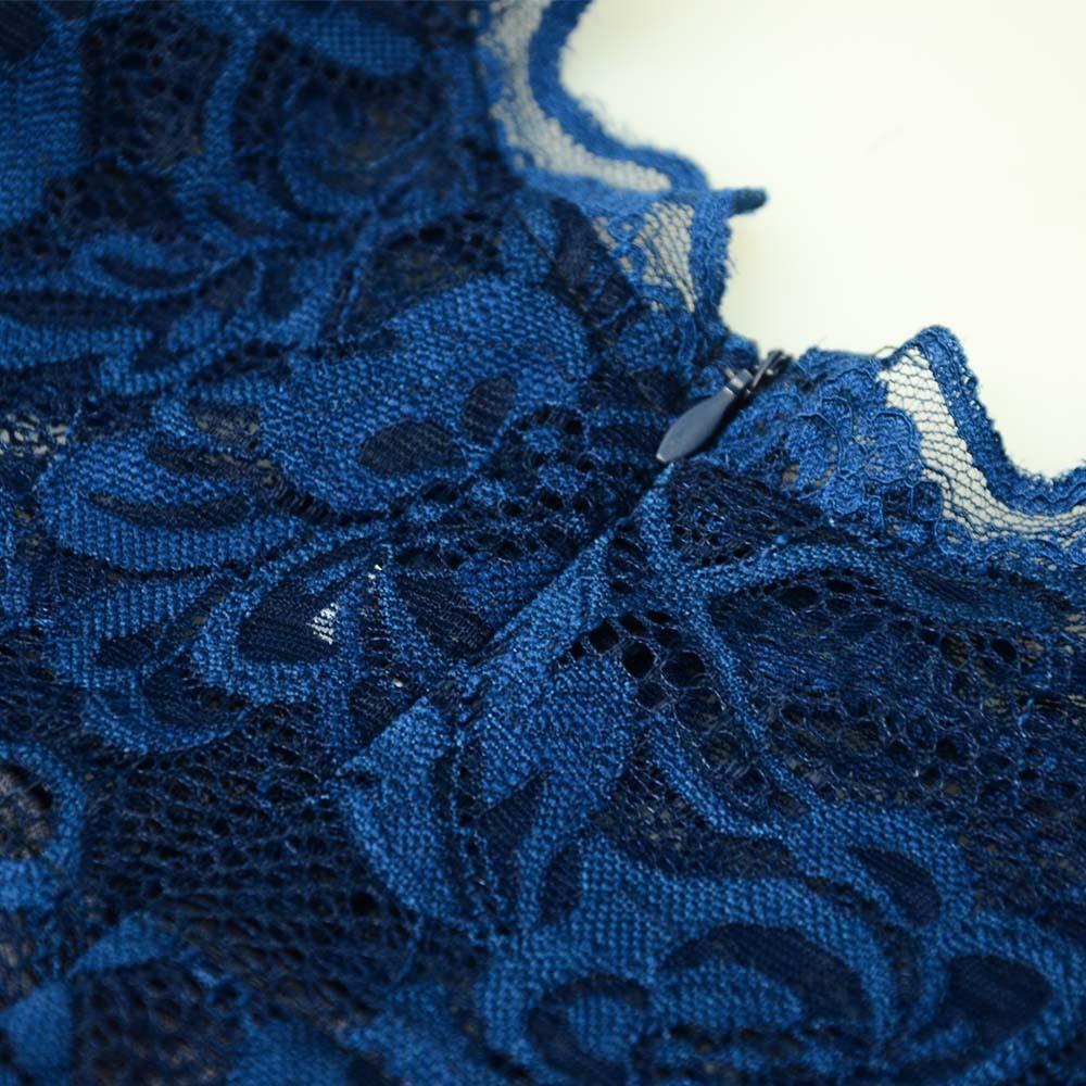 Женское однотонное вечернее платье с круглым вырезом и рукавом три четверти, длинное кружевное