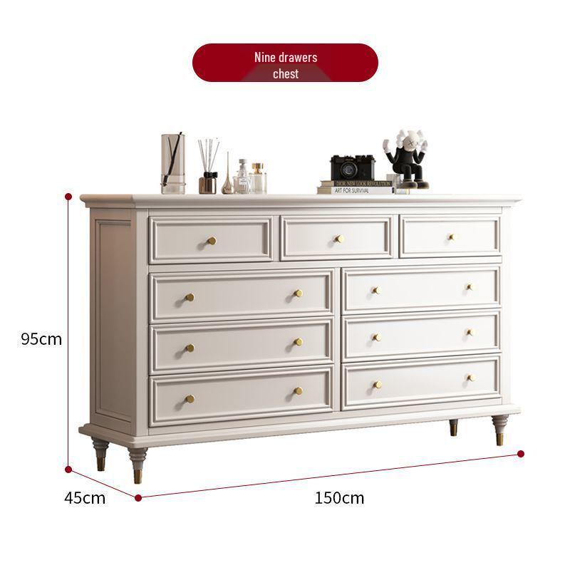 Solid Wood Retro Chest of Drawers: Bedroom & Living Room Storage Cabinet