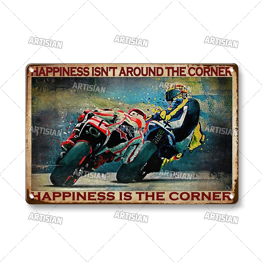 Артизанальный мотоцикл металлический знак мотоцикл жестяная пластина гоночный декоративная табличка езда настенный декор гараж бар паб клуб отель кафе