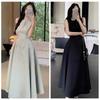 Sleeveless Vest Sleeveless Long Dress U Neck Women Korean Dress  Spring Autumn