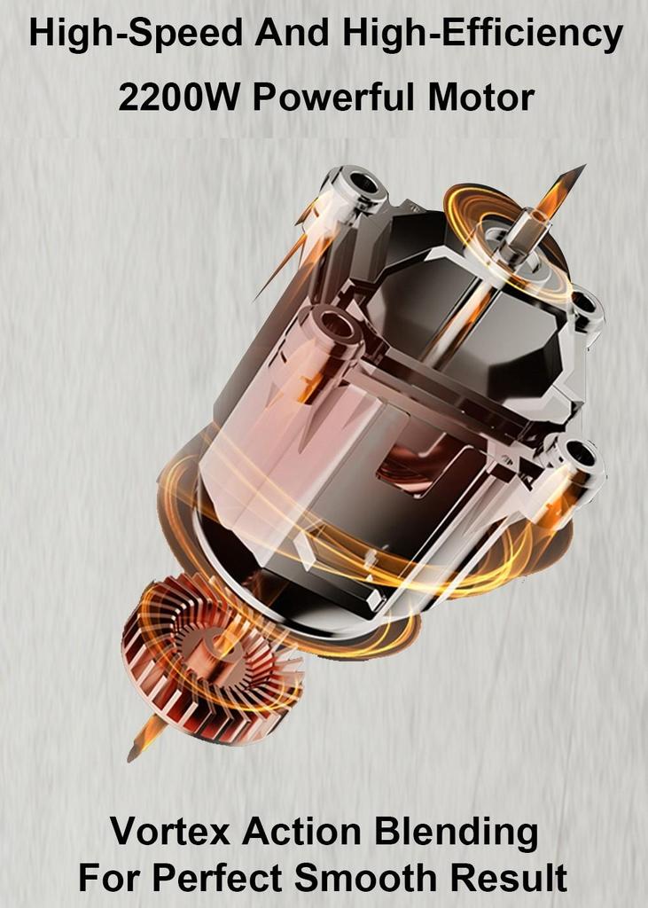 Восстановленный блендер BioloMix T5200 3 л.с. 2200 Вт с таймером, миксер для фруктов и продуктов, соковыжималка, емкость 2 л, не содержит BPA