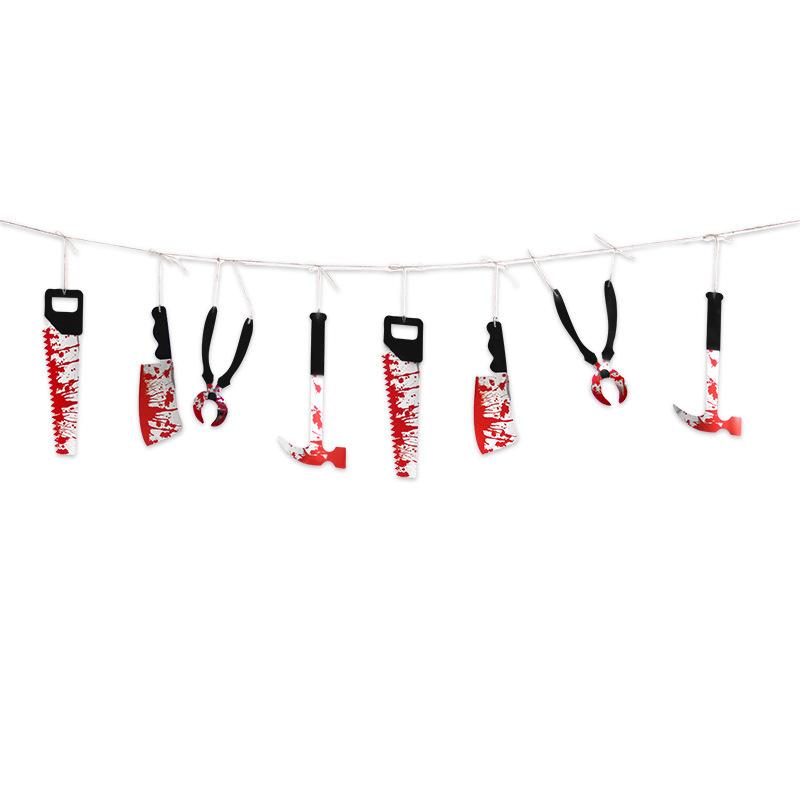Halloween Decoration Horror House Bloody Weapons Garland Banner Halloween Bar Club Zombie Vampire Party Decorations Supplies