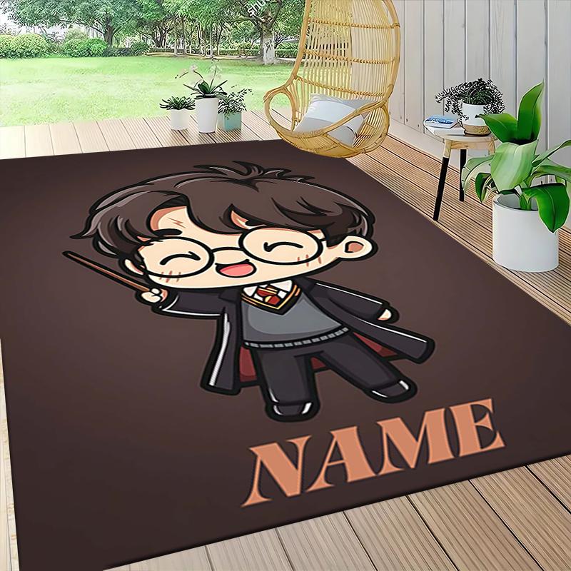 Custom Name Green Serpent Magic Carpet Rug Customizable Soft Washable Anti-Slip Home Living Room Sofa Mats Personalized Rug. 090939