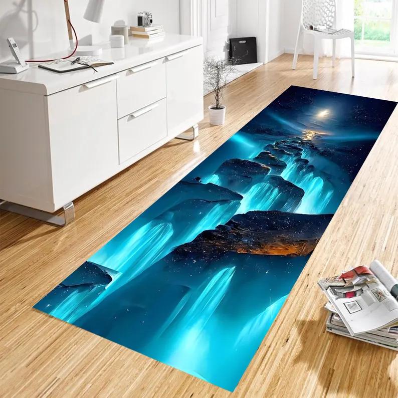 3D Коридорный Коврик-дорожка для пола, Ковры, Ковровые покрытия, Домашний Декор, Нескользящий, Моющийся, Ковер для Зоны, Противоусталостный, Горная Река