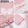 WTEMPO Розовые лоскутные вязаные топы Kawaii, повседневные базовые футболки с рюшами и шнуровкой в ​​японском стиле Y2K Lolita