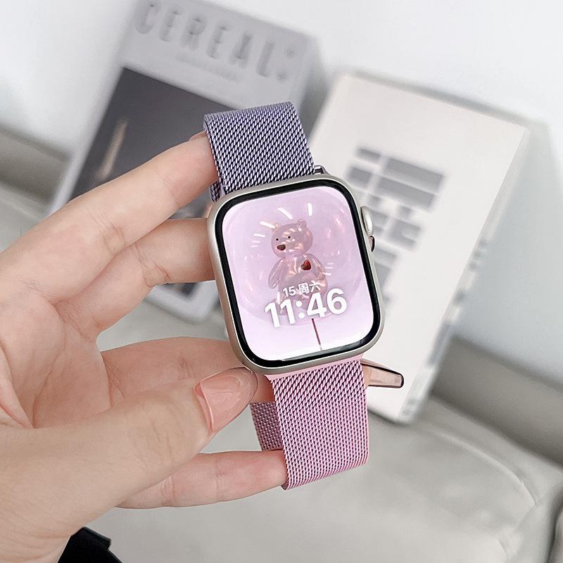 Для Apple Applewatchs10 Часы Миланский Магнитный Ремешок iwatch98765SE Металл
