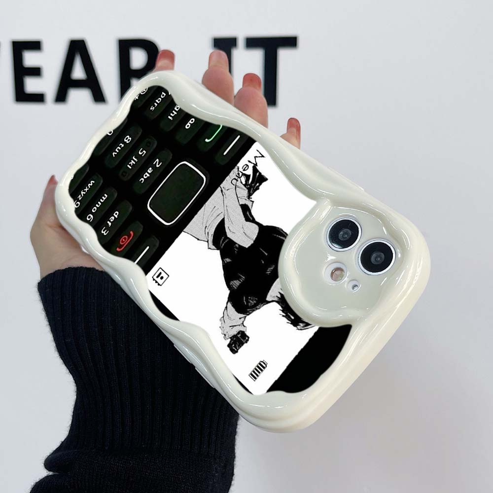 Samsung Galaxy A13 A14 A54 Xiaomi Poco X5 Redmi 13C 12C 10C Чехлы для Huawei Honor 90 Lite A46 Забавный дизайн кнопок в стиле ретро с эксклюзивным кремовым узором Мягкий чехол