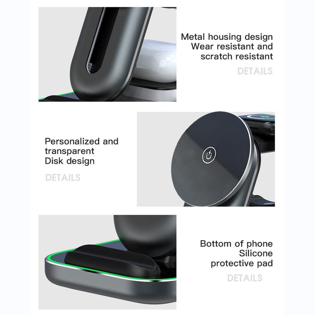 Беспроводное зарядное устройство Зарядная станция 3 в 1 для Apple Watch Air Pods iPhone 15 14 13