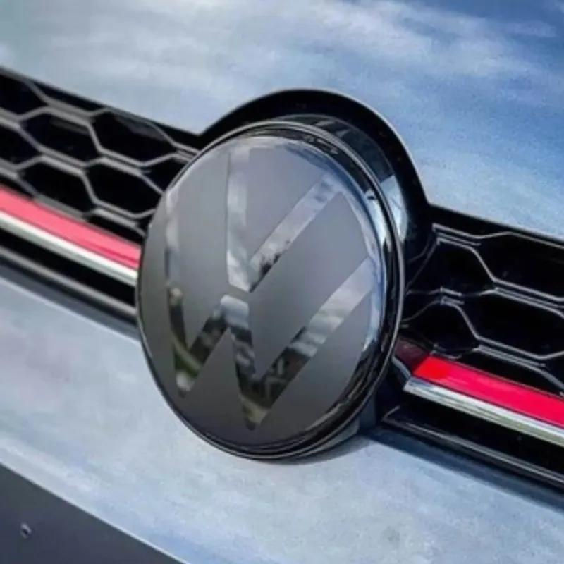 For VW Volkswagen Jetta MK5 Golf ACC Compatible Gloss Black Front&Rear Logo Covers for VW Golf MK6 / 7 / 7.5 / 8 | Flat Emblem O