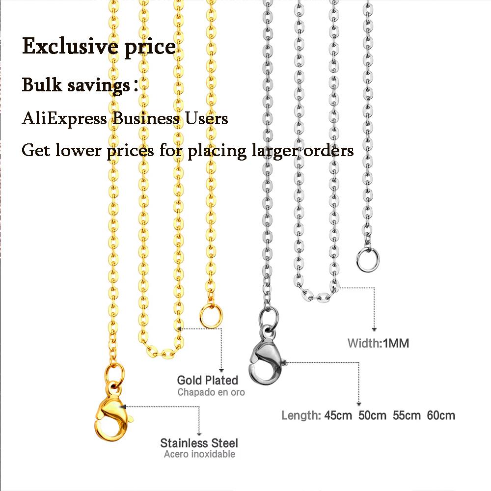 LUXUSTEEL 10 шт./лот Цепочки из нержавеющей стали 2 мм/1 мм Форма O Звенья Роло Кубинская Длинное ожерелье Для женщин Подвеска DIY Украшения Оптовая продажа
