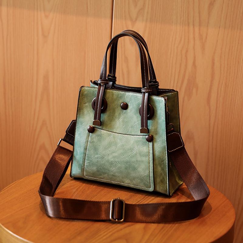 Ретро женская сумка Простая большая вместительная сумка-тоут Популярная сумка через плечо Городские дамы Все сумки