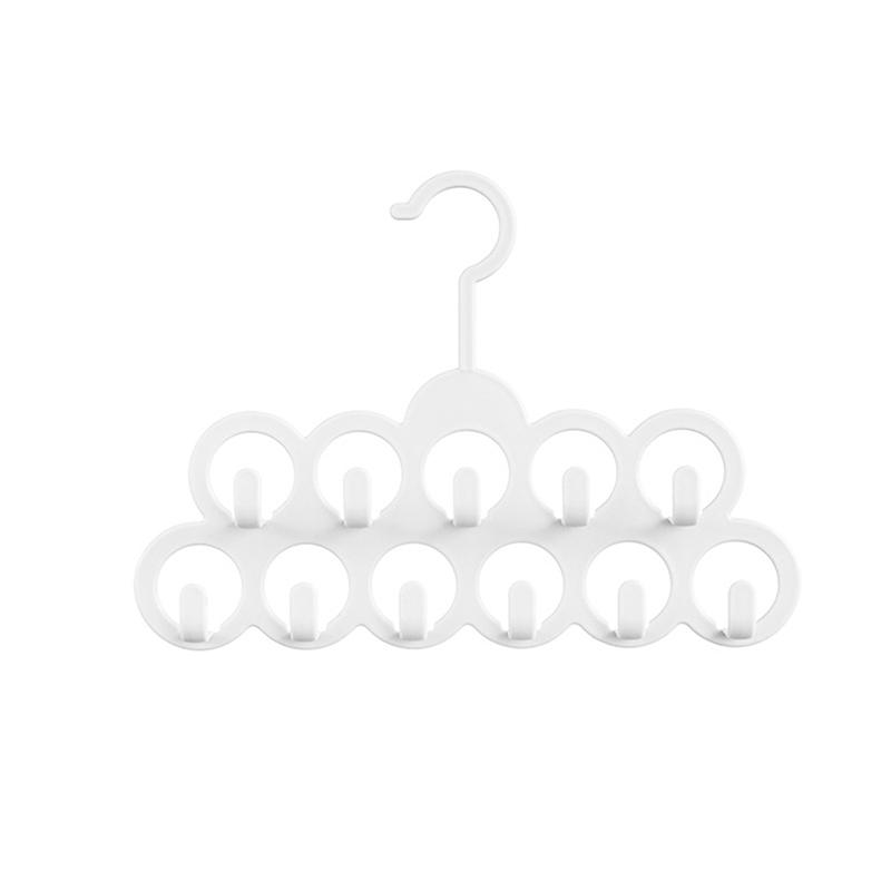 11Holes Bathroom Storage Rack Plastic Hanger Organizer Closet Space Saving Scarf Belt Tie Hat Towel Bag Purse Holder Dorm Room&