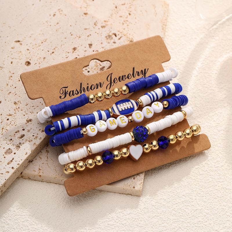 5 шт./компл. Цветной многослойный браслет ручной работы эластичный стекируемый спортивный ручной браслет Chian