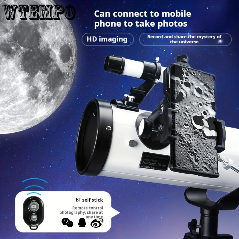 Астрономический телескоп 114 мм с большой апертурой и высокой светосилой объектива, который можно подключить к мобильному телефону для съемки фотографий