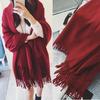 Ethnic Retro Red Imitation Cashmere Scarf Shawl by Zhang Xinyuan