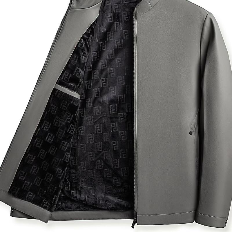 Romone Men's Autumn Lapel PU Leather Jacket