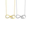 Mobius Strip Heart Necklace With Cubic Zirconia Diamonds Elegant Clavicle Chain For Women Fashion Simple Jewelry Gift