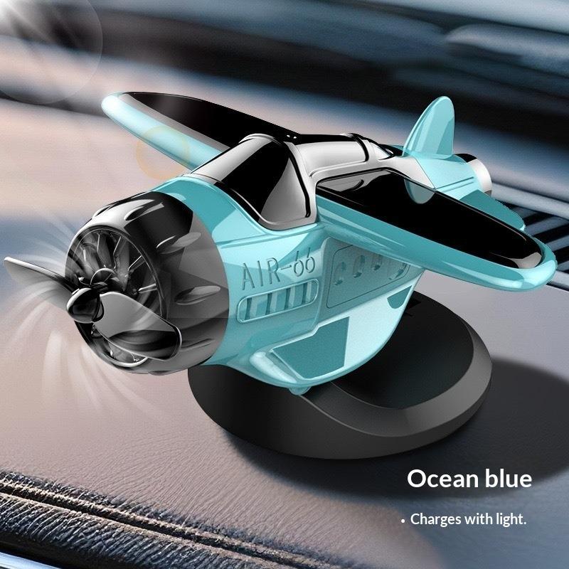 Car Solar Rotating Plane Car Ornament Creative Car Console Decoration Car Supplies
