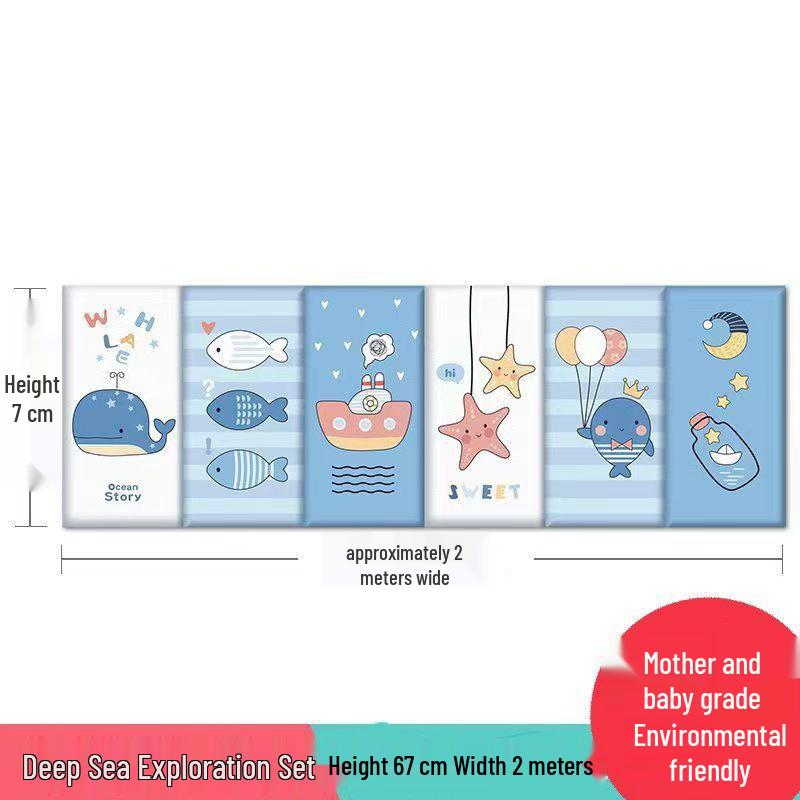 Самоклеящаяся 3D мягкая стеновая панель (изголовье): Противоударная и теплоизоляционная подушка для детской комнаты.